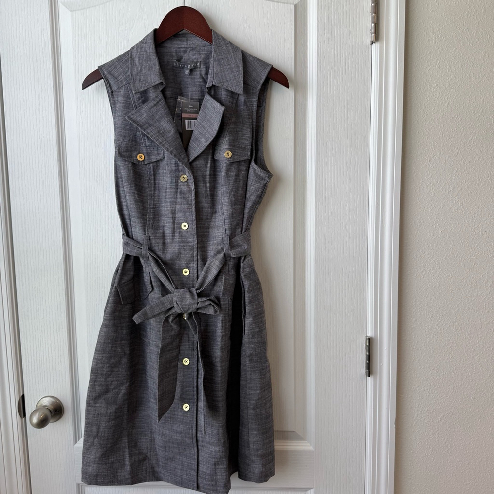 Women's Sharagano Dress Size 12 Gray Sleeveless